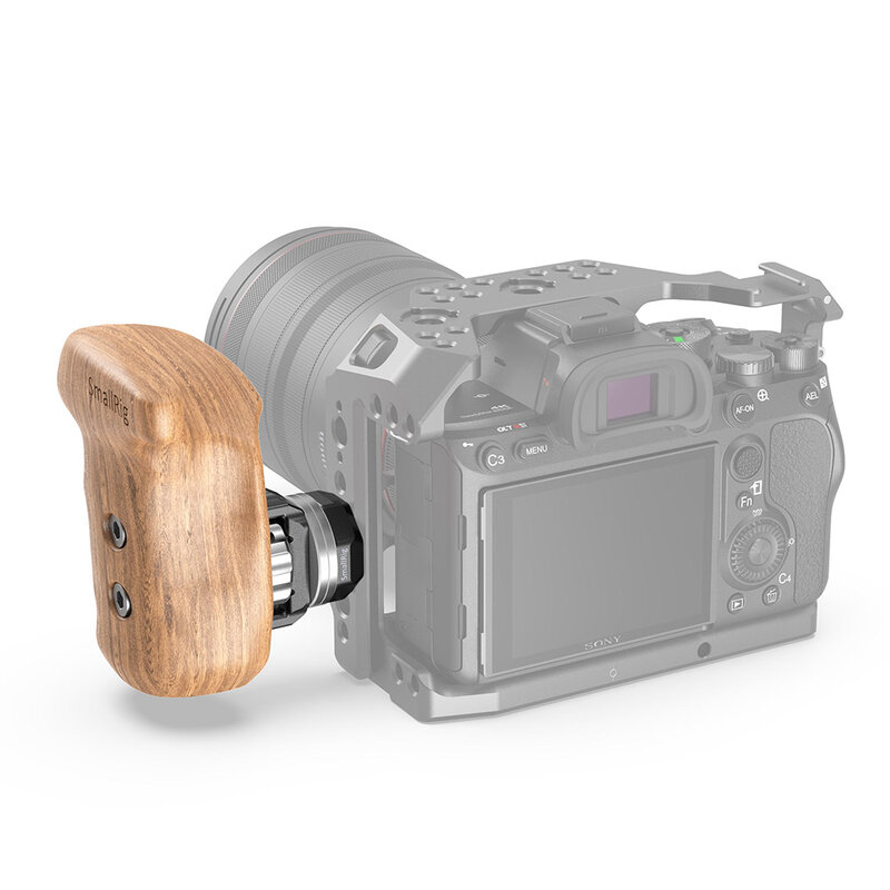 SmallRig lewa strona drewniany uchwyt z rozetą Arri przykręcany uchwyt ramka do kamery Dslr drewniany uchwyt wideo uchwyt kamery 2757
