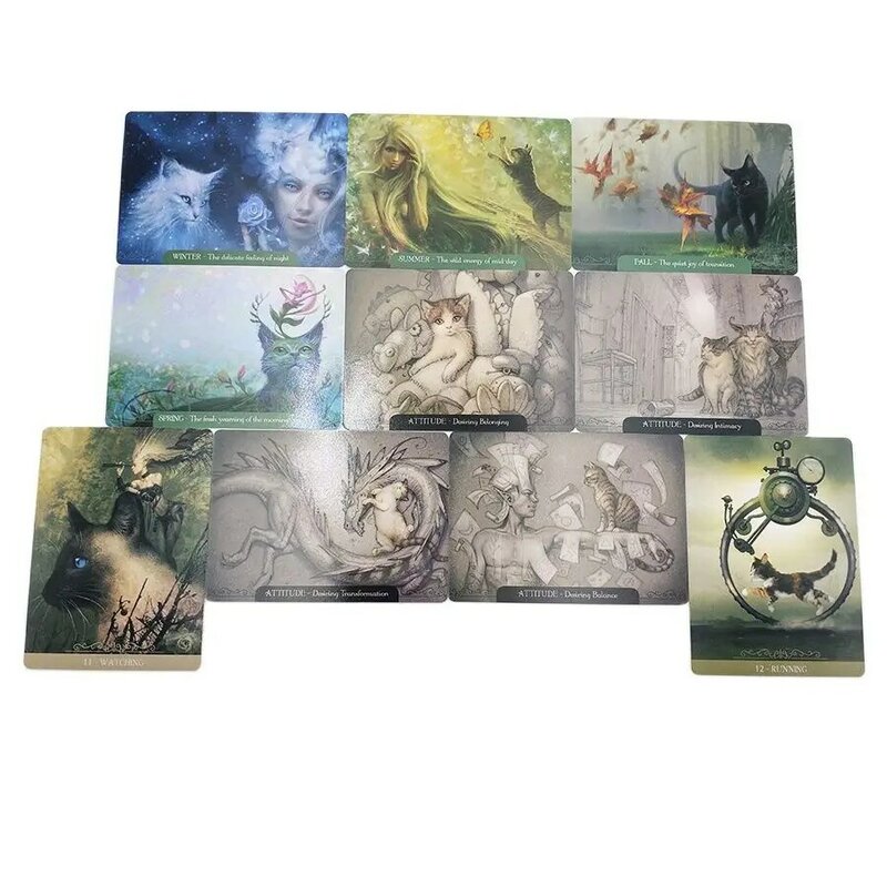 New Fantasy Cats Oracle Cards Friends Party Board Game Divination Fate Gameplay 23 Card Family Entertainment Table Game