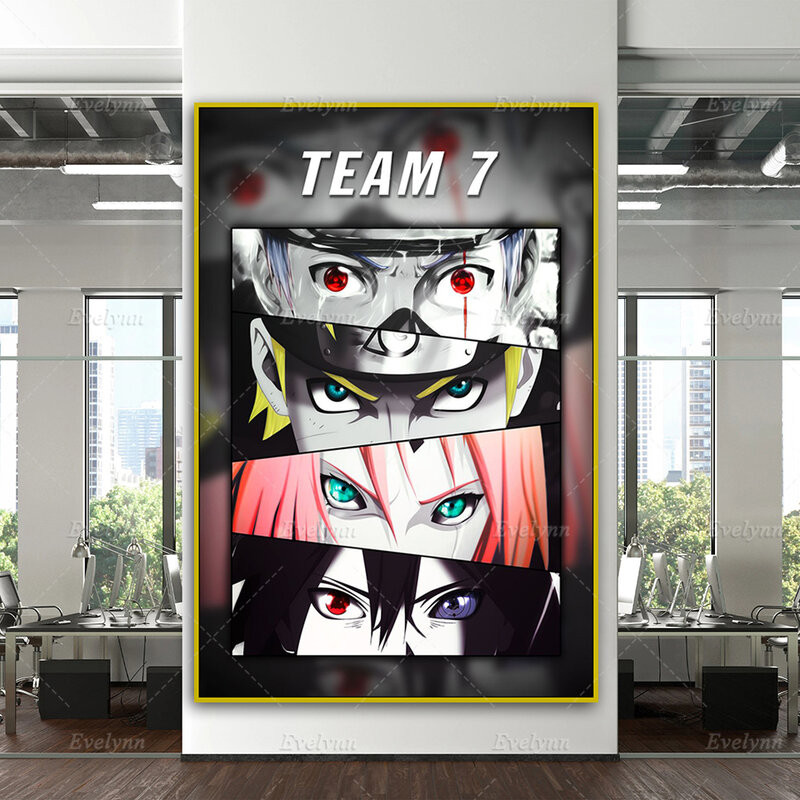 Anime naruto equipe 7 cartaz da lona nordic casa quarto nórdico decoração fotos moderno sala de estar cuadros impressões da arte parede pintura