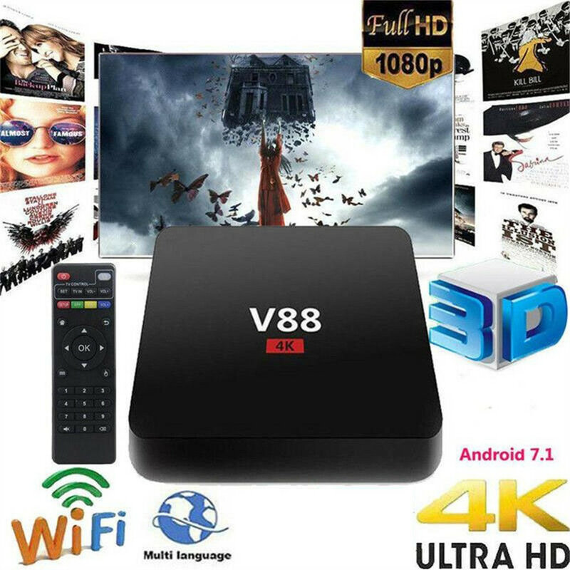 Décodeur Smart Tv V88 Rk3229, 4k, Quad core, 8 go, Wifi, lecteur multimédia Hdtv Box, s'applique à Android Home cinéma