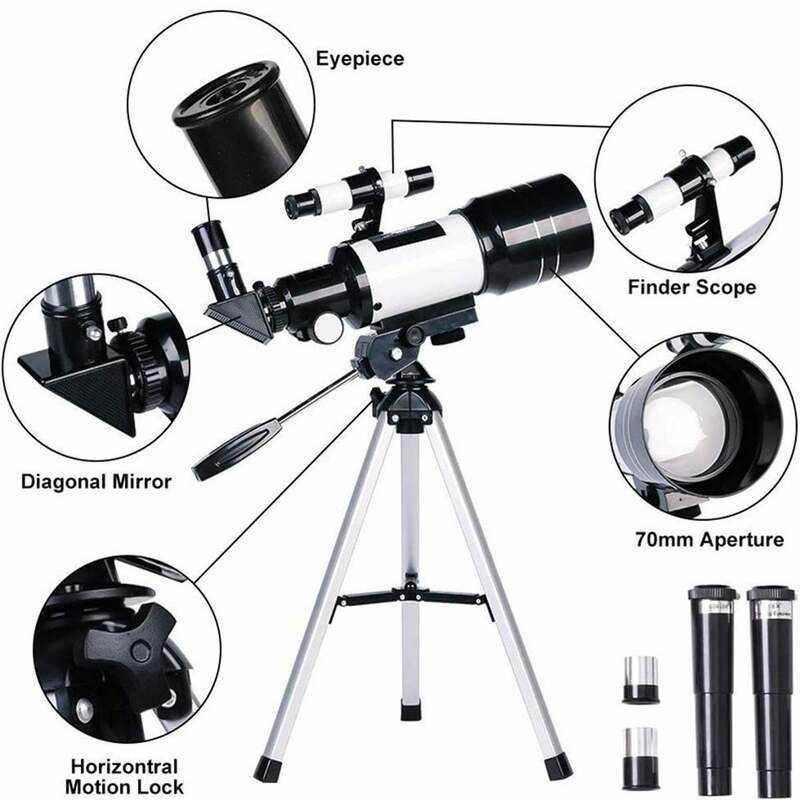 Visão king telescópio astronômico, telescópio com tripé portátil, observação do espaço, monocular, céu, área externa