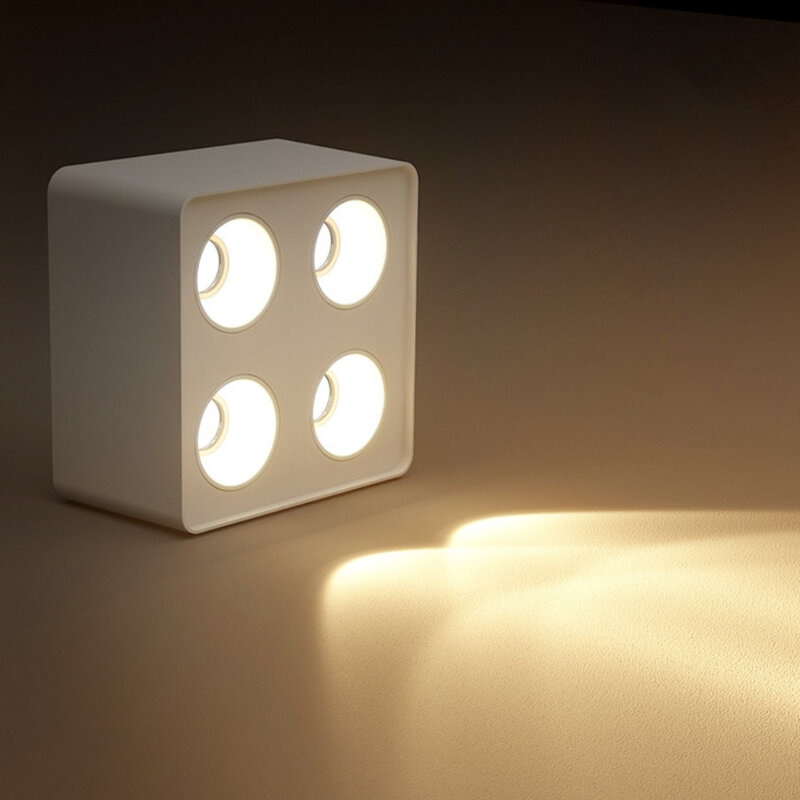 28W/48W-Square LED Vier-kopf Downlight Decke Oberfläche Montiert Lampe für Home Beleuchtung 85-265V anti-glare Vier-kopf Cob Scheinwerfer