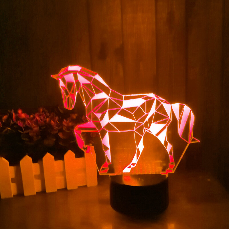 Caliente 3D cebra bombilla LED luz de noche lámpara de mesa ABS cuerpo Material toque romántico 7 cambio de colores cebra de 3D juguete lámpara