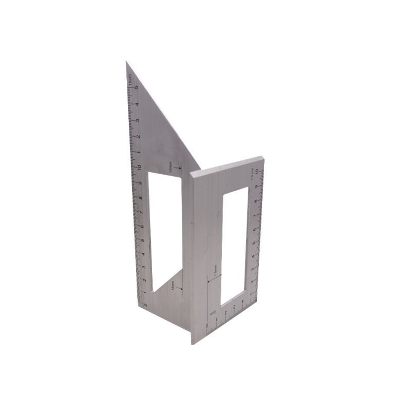 Règle multifonction carrée en alliage d'aluminium, 45 à 90 degrés, outils pour le travail du bois