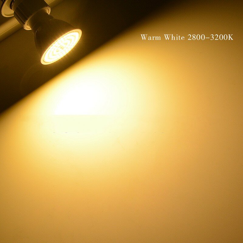 Foco de luz LED GU10, lámpara E27, E14, 48, 60, 80LED, 220V, GU 10