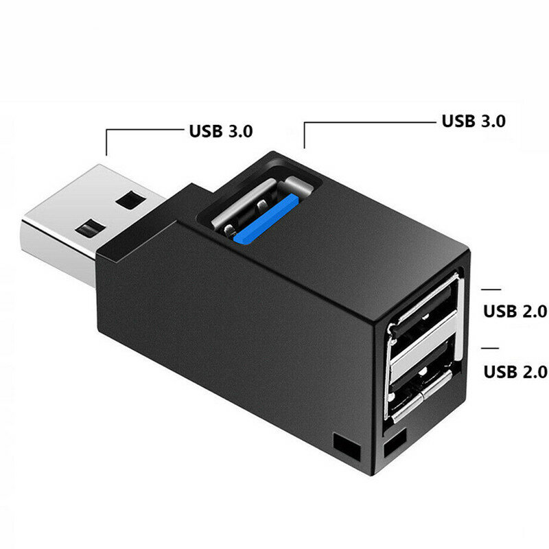 Concentrador de red USB 3,0, extensor de 3 puertos, minicaja divisora para PC, portátil, Macbook, teléfono móvil, lector de disco en U de alta velocidad para Xiaomi