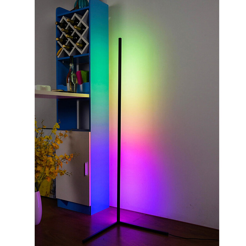 Led canto lâmpada de assoalho rgb haste moderno simples colorido quarto lâmpada atmosfera clube casa decoração interior pé luminárias