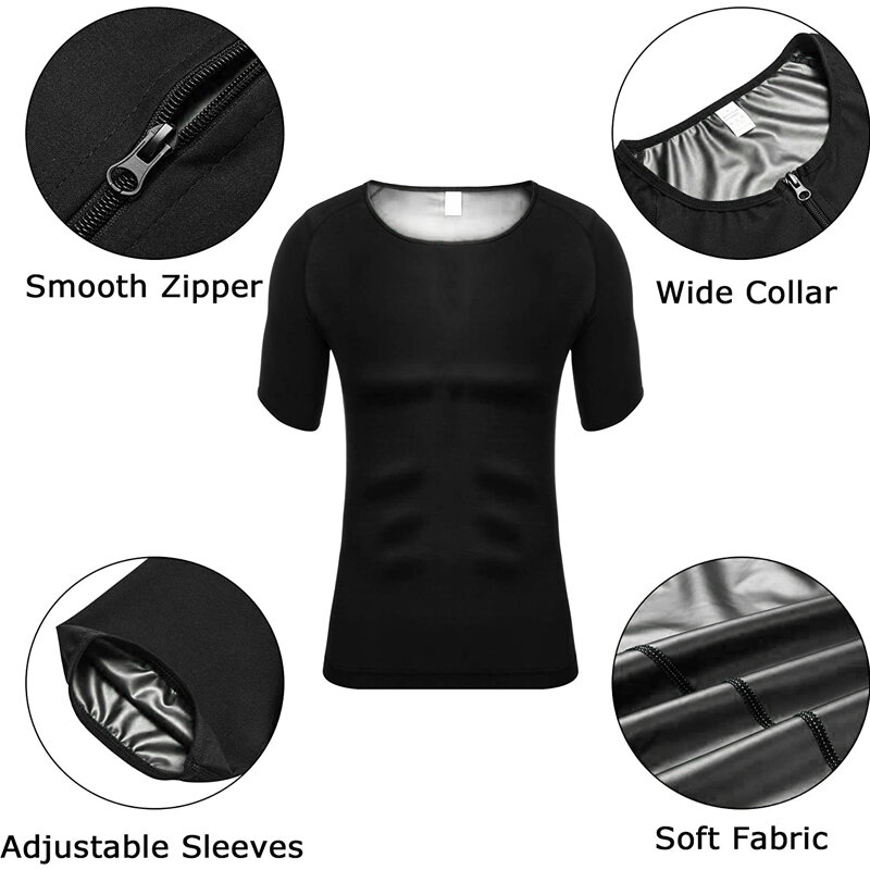 Men Thermo Sweat Suit Tank Tops Waist Trainer Shapewear Vest Sauna Suit Body Shaper Compression Workout Shirt Slimming Underwear