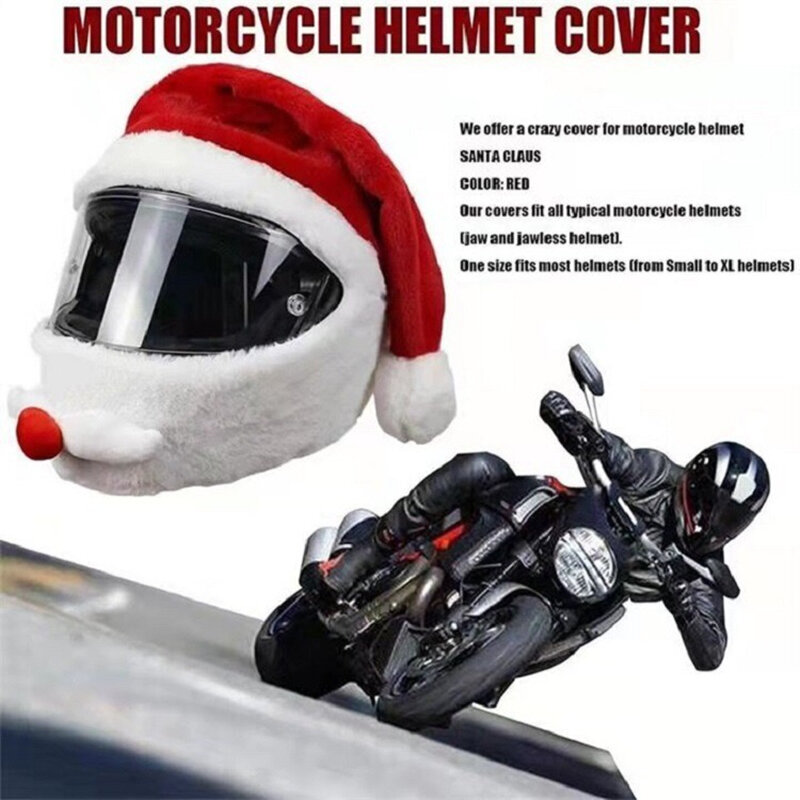 Motorbike Funny Heeds Crazy Case crash For Full Helmets Decoration Supplies Helmet Hat Christmas Cap Gift Cover Christmas Hat