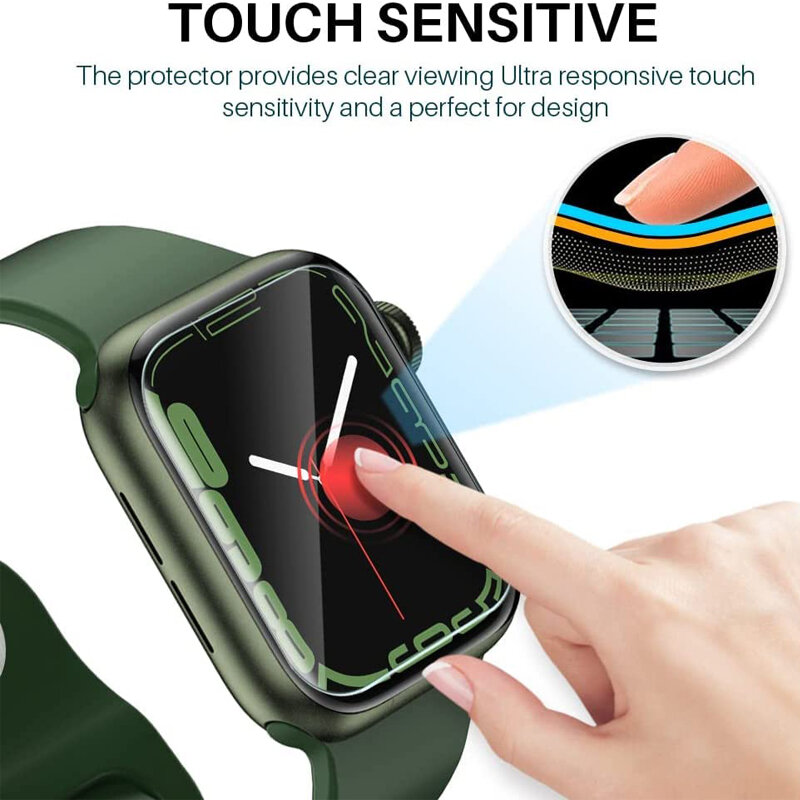 Screen Protector Voor Apple Horloge Serie 7 41Mm 45Mm, Tpu Hd Transparant, Anti-Kras, bubble-Gratis, Horloge Accessoires
