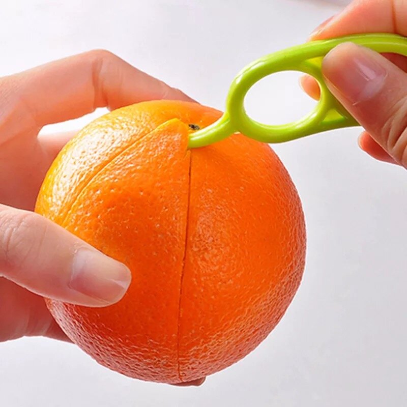 Pelador de naranja de 3 piezas, removedor de limón y naranja abierto, cortador de frutas, abridor de pelar naranja, dispositivo de cocina