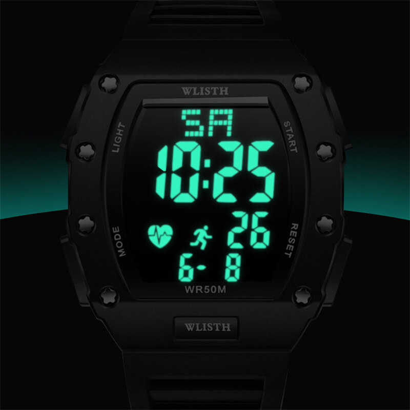 Relógio masculino moda 50m à prova dwaterproof água relógio digital dos homens relógio de pulso eletrônico militar esportes relógios para homens reloj hombre