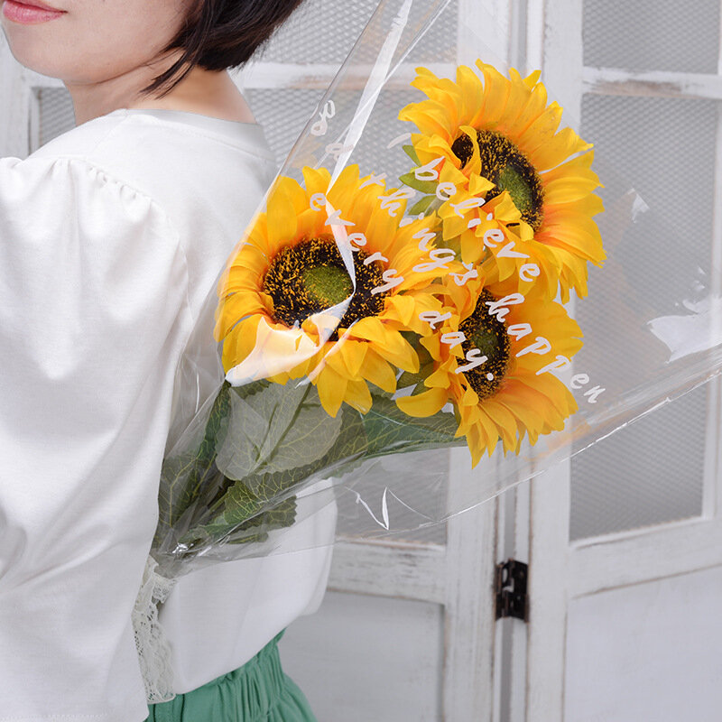 1 piękny słonecznik bukiet kwiat z jedwabiu wysokiej jakości sztuczne kwiatowa domowa ogród dekoracja na przyjęcie ślubne DIY