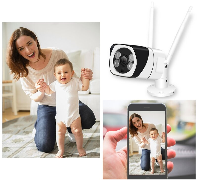 BESDER Kamera IP 1080P Kamera Keamanan Rumah Nirkabel Luar Ruangan WiFi Audio Dua Arah Penglihatan Malam Deteksi Gerak Logam Tahan Air