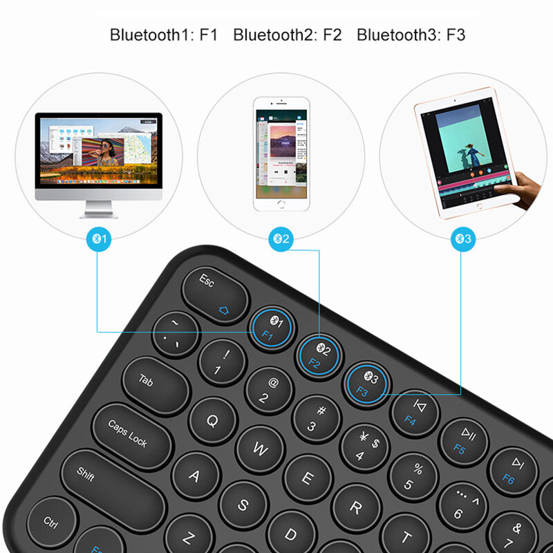 Keyboard Bluetooth Nirkabel Keyboard Gaming Diam untuk Macbook iPhone iPad Keyboard Tablet PC Gamer Komputer Keyboard Gaming PC