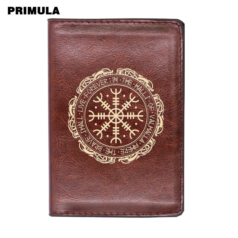 Portefeuille de voyage en cuir avec impression de symboles Viking, classique et Vintage, pour passeport