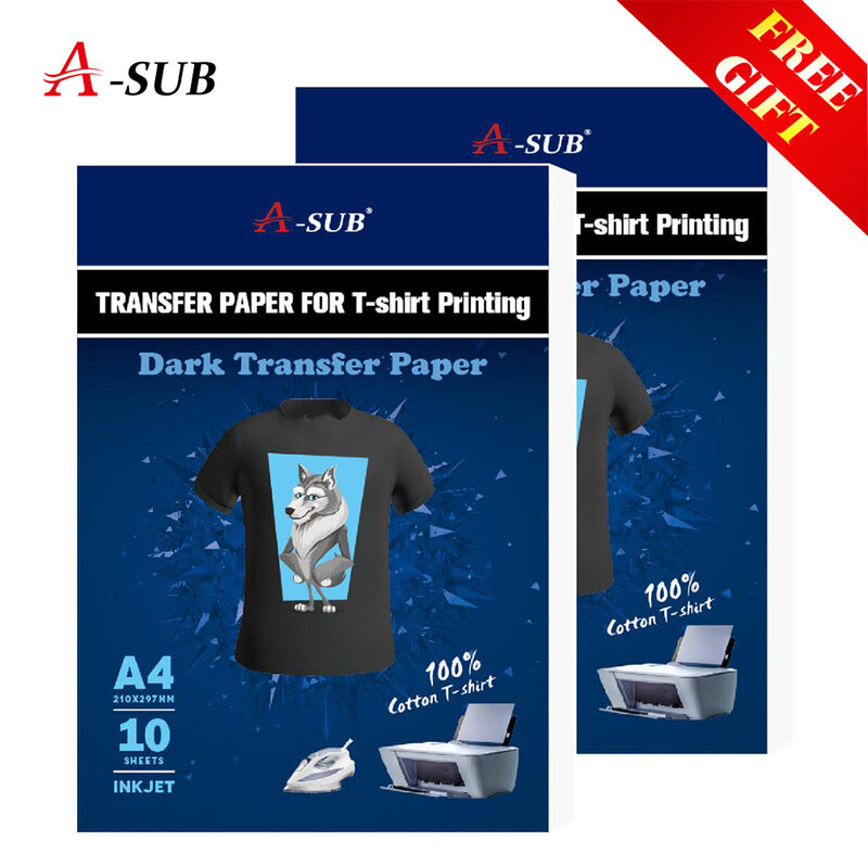 A4 T Shirt Transfer Papier Voor Donkere Kleur 100% Katoenen Stoffen Doek Inkjet Printing Ontwerp