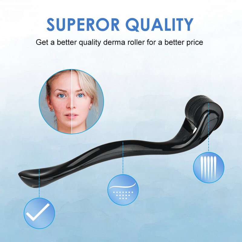 Titaniumx Jarum Mikro Roller untuk Wajah dan Pertumbuhan Kembali Rambut Anti Rambut Rontok Perawatan Rambut Tipis/Bintik Botak/Surut rambut