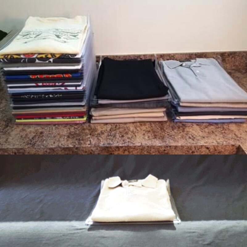 10 قطعة الملابس السريعة أضعاف مجلس الملابس منظمة نظام قميص مجلد السفر خزانة درج كومة المنزلية خزانة منظم