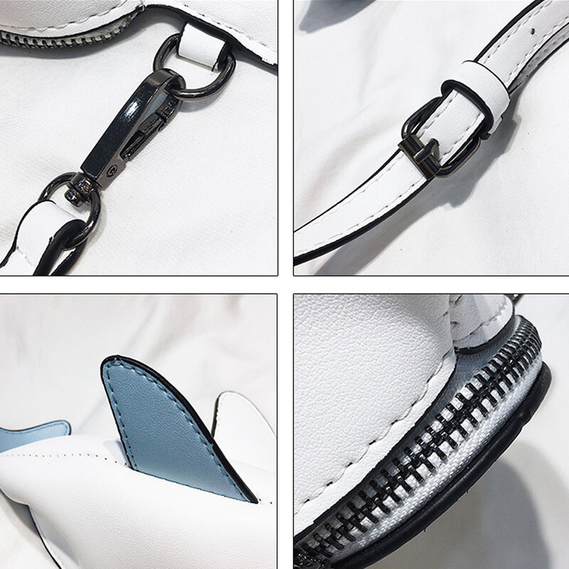 귀여운 상어 모양 디자이너 가방 여성 숄더 가방 새로운 패션 럭셔리 핸드백 최고 품질의 가죽 Crossbody 가방 레이디 만화 지갑