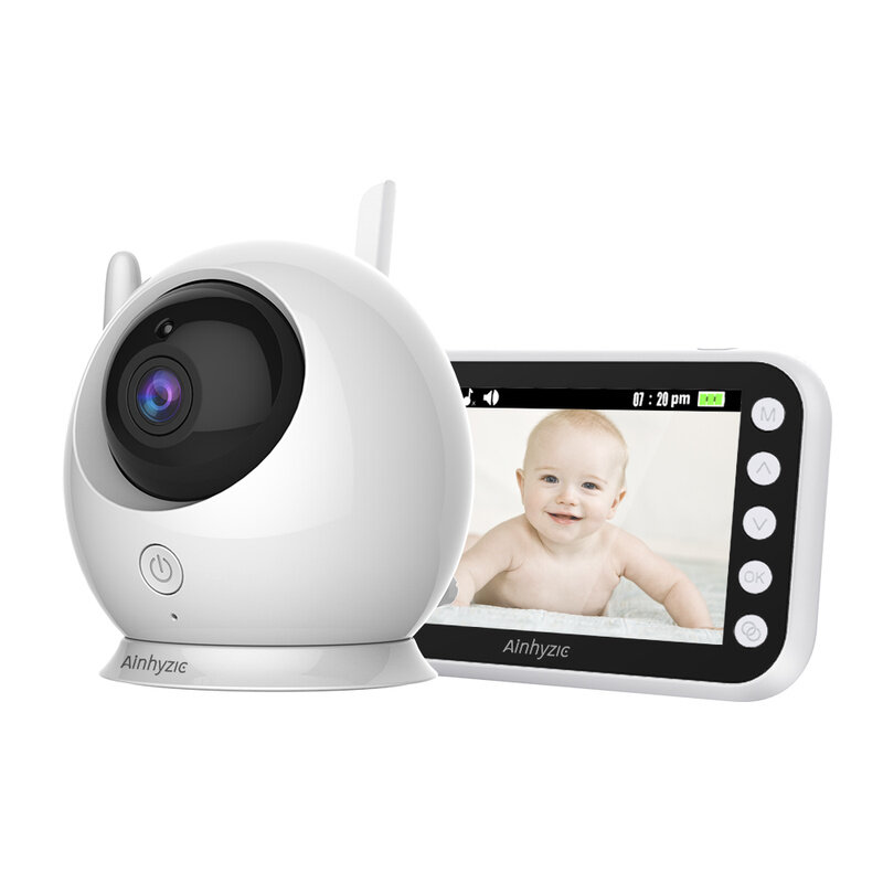 Vídeo monitor do bebê 2.4g sem fio com 4.3 polegadas two-way chamada de áudio visão noturna câmera de segurança de vigilância baby sitter alimentação
