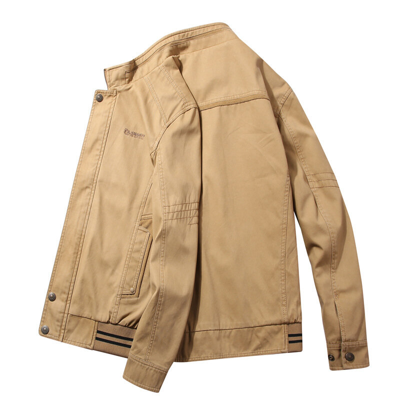 Мужская хлопковая куртка с воротником-стойкой, размеры до 5Xl