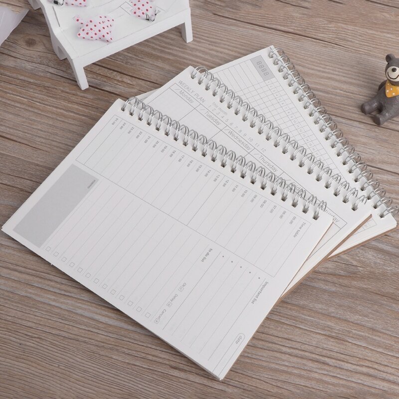Planner Book Monthly Weekly Daily Agenda Schedule Blank Diary DIY Study Notebook