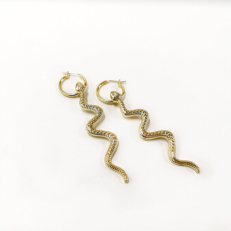 Длинные змея маленькая кольцо серьги круг геометрические серьги для Для женщин Винтаж массивные серьги-кольца 2020 Мода ювелирные изделия