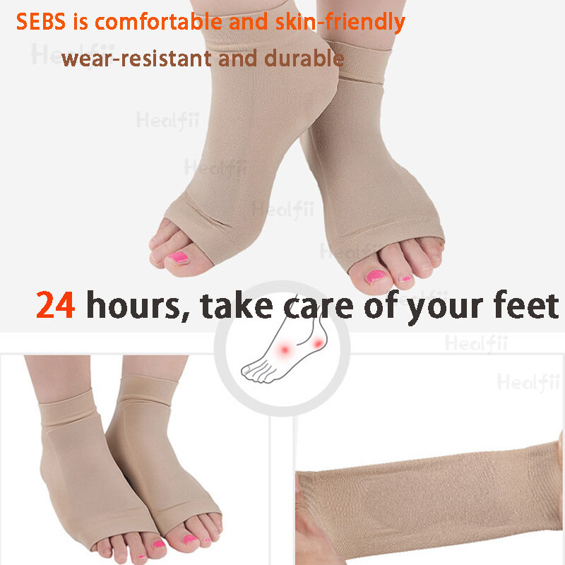 SEBS-Calcetines deportivos para hombre y mujer, calcetín con protección para el talón, antigrietas con manga, para correr