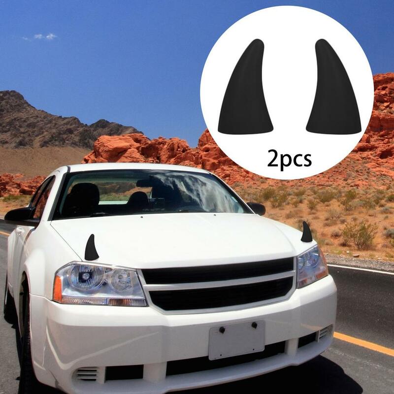 Dekorasi Atap Mobil Stereo 3D 1 Pasang Stiker Kap Mobil Stiker Helm Mobil Alat Pencarian Gaya Tanduk Banteng untuk Halloween