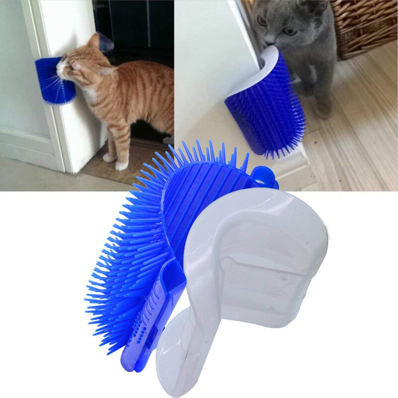 Comb Brush for Cats Corner Brush Massage Pet Products Self Groomer Comb Brush with Catnip Cat Tickling Comb Brush