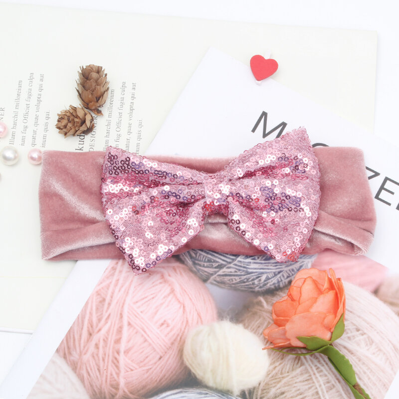 Miss-Diadema elástica brillante para niña, bandanas con lazo, diademas informales cómodas, regalos, accesorios para el cabello
