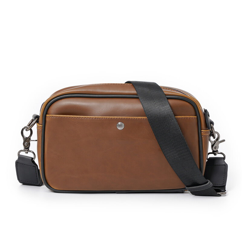 Модные коричневые мужские сумки-мессенджеры, кожаная мужская сумка через плечо, Классическая маленькая квадратная сумка-слинг для мужчин