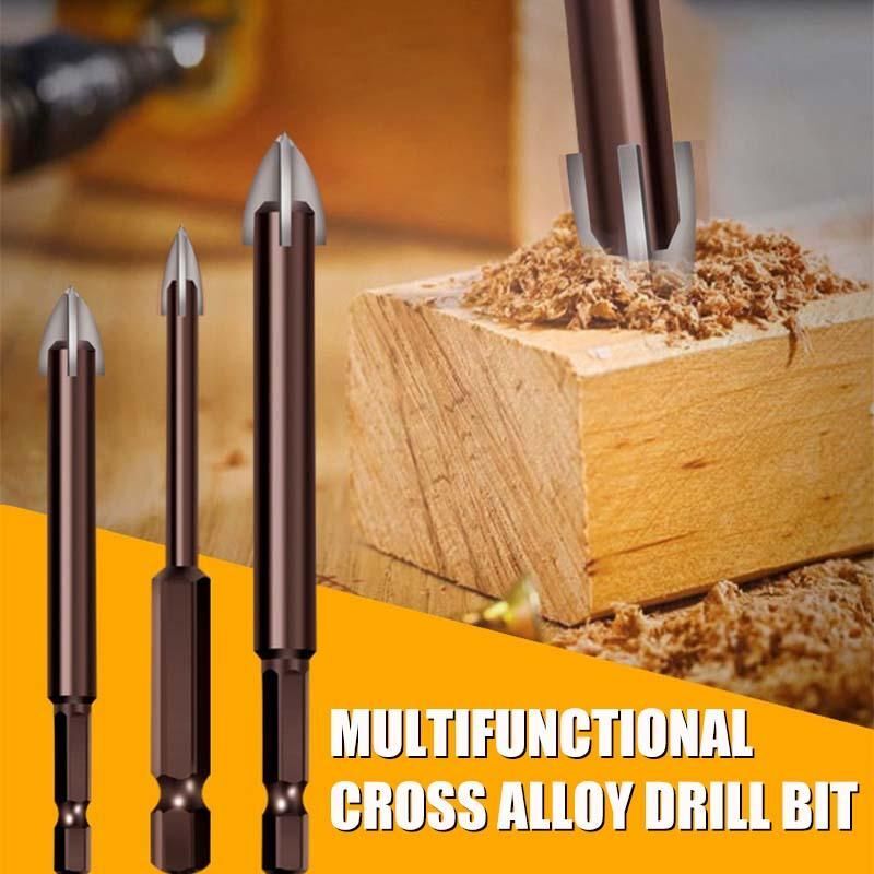 Herramienta de perforación Universal multifuncional, punta de taladro de aleación cruzada, de alto rendimiento, para carpintería, 5 uds.