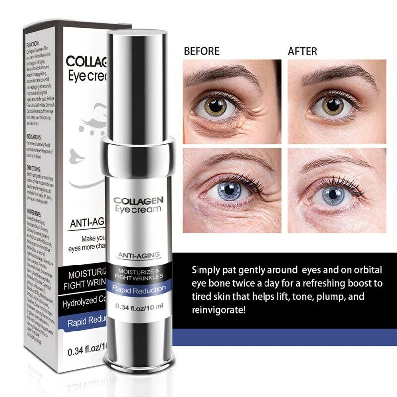 Collagen Eye Cream Moisturizing Lighten Fine Lines Dark Circle Whitening Eye Care