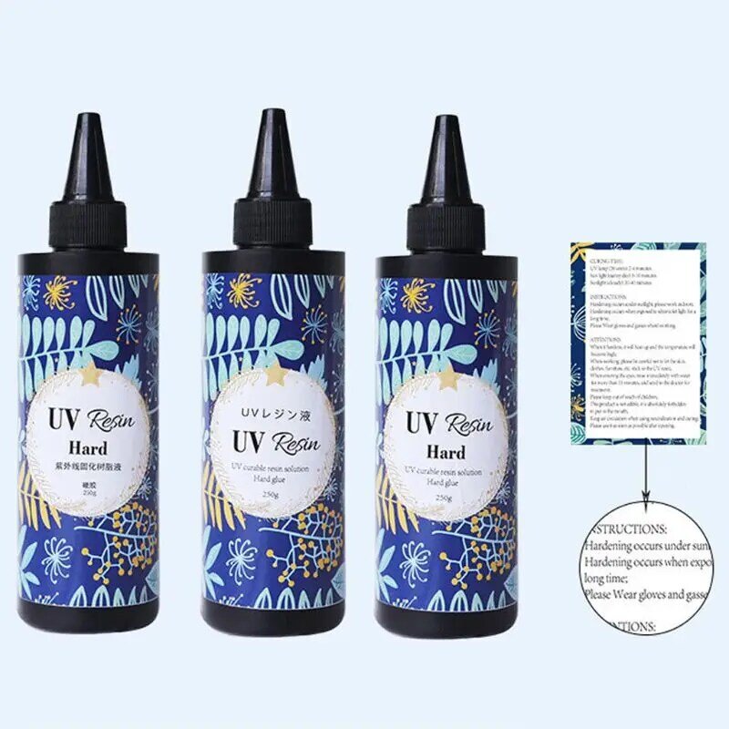 10/25/50/60100 g Hard UV Resin Glue Crystal Clear Ultraviolet Curing Epoxy Resin Jewelry Making