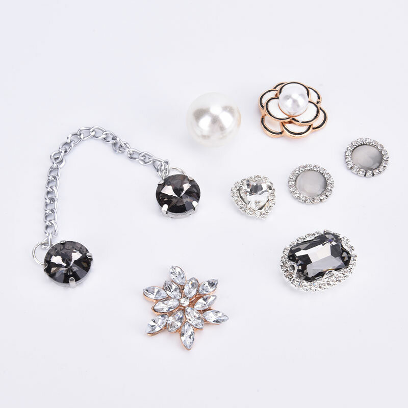 Metal Charms Designer Charms  Accessories Clog Shoe Button Decoration Camellia