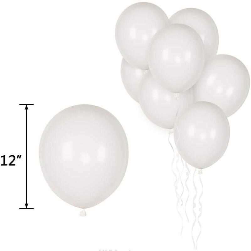 Balões de látex para crianças, balões brancos de látex para festival e decoração de festas, suprimentos para casa com corda de tanque de hélio, 10/30/100 peças