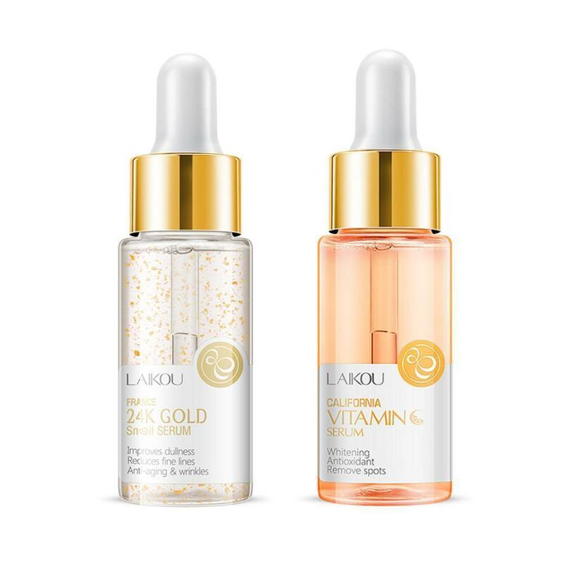 Laikou ouro caracol ácido hilurônico vitamina c soro anti envelhecimento clareamento da pele japão essencial cuidados com a pele rosto soro