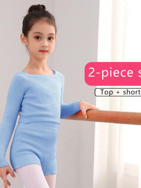 Autumn And Winter New Children'S Practice Clothes Long-Sleeved Two-Piece Girl'S Ballet Costume Set