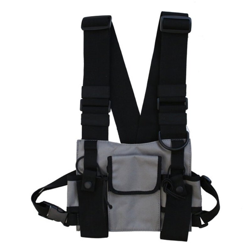 Nouveau sac de plate-forme de poitrine gilet multi-poches Hip Hop Streetwear fonctionnel harnais tactique sac de plate-forme de poitrine sac de taille réglable 1