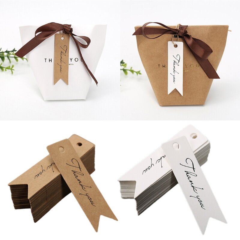 Pack von 100 Klassische Schwalbenschwanz Verpackung Tags Retro Danke Tag mit Loch Weihnachten Geschenk Tags für Baby Dusche Hochzeit