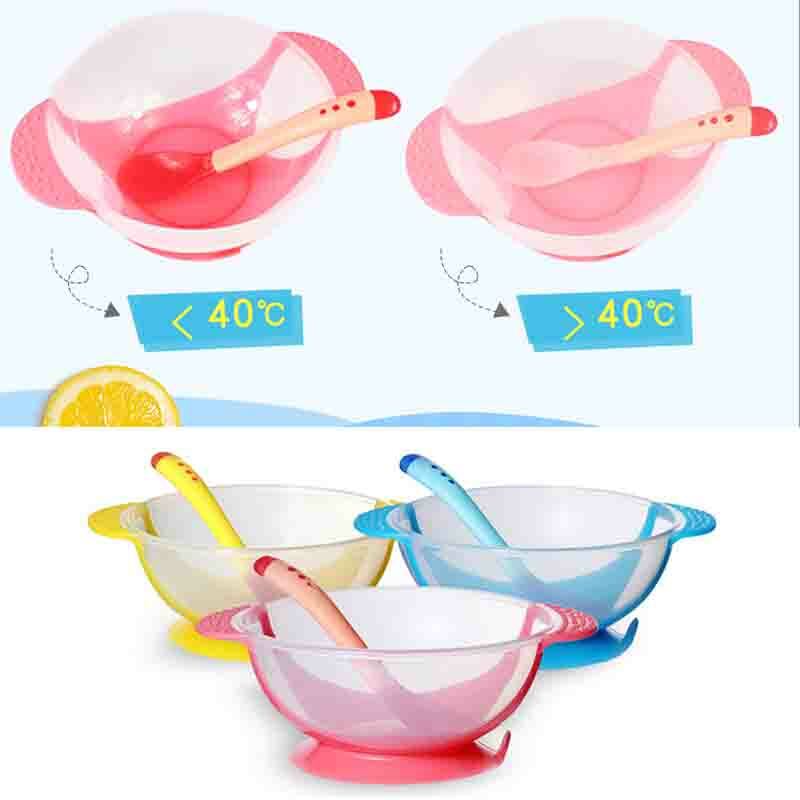 Baby Bowl Set Training Bowl Spoon Tableware Set Dinner Bowl Learning Dishes with Suction Cup Children Training Dinnerware