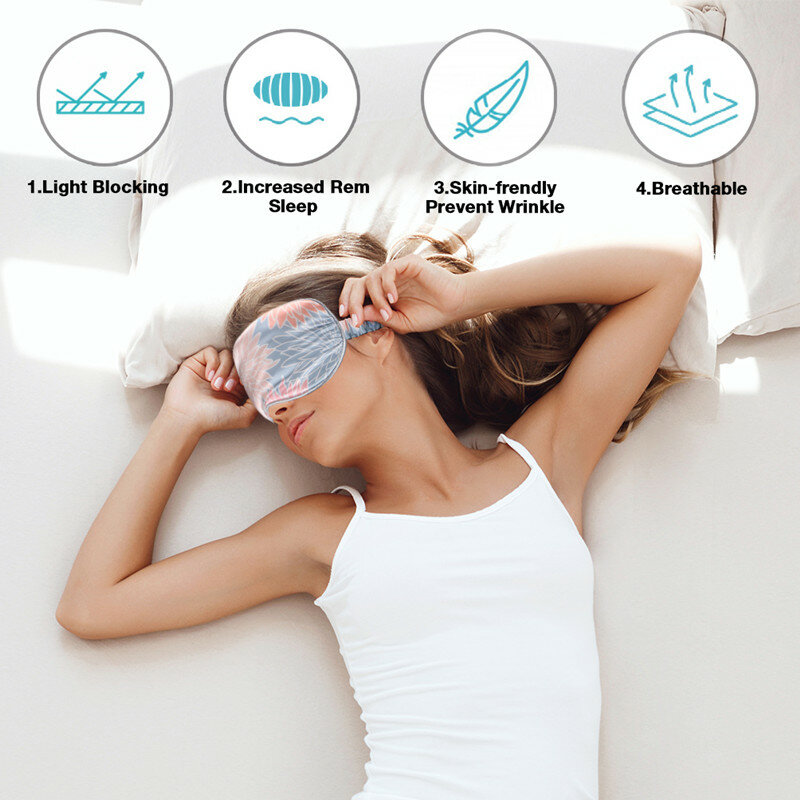 MANSPHIL 100% pura seta di gelso maschera per dormire maschera per gli occhi per le donne uomo benda di blocco della luce per dormire riposo e viaggio