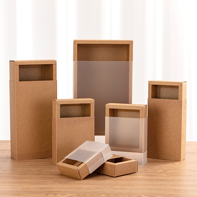 Caja de cajón de regalo de papel Kraft negro y rojo, caja de embalaje de regalo de lápiz labial de boda corrugado, funda de cajón personalizada
