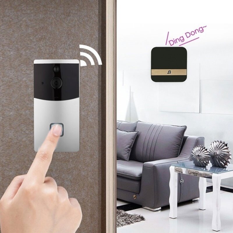 Bel Pintu Visual Berpadu Wifi Universal Plug-In Berpadu Penerima Bel Pintu Pintar untuk Bel Pintu Keamanan WiFi Nirkabel Pintar