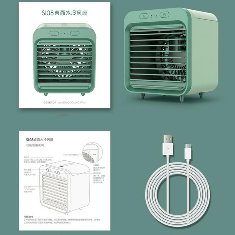 Ar condicionado portátil, umidificador e purificador de ambientes, com entrada usb
