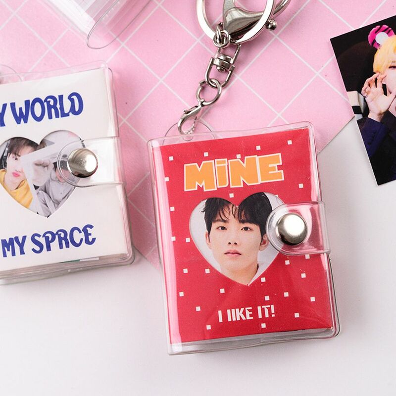 20 Mini Photo Album Keychain Small Instant Picture Albums Pendant ID Photo Storage Interstitial Pocket Keyring Lover Memory Gift