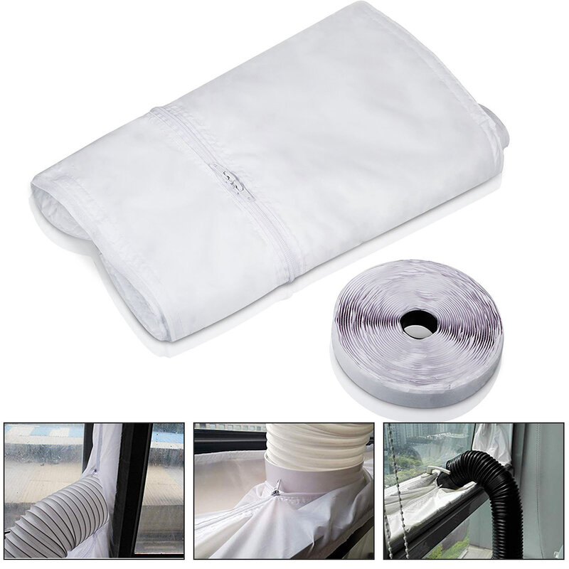 Universal ar condicionado janela selo pano 4m mangueira defletor janela capa kit de vedação para celular ar condicionado suprimentos