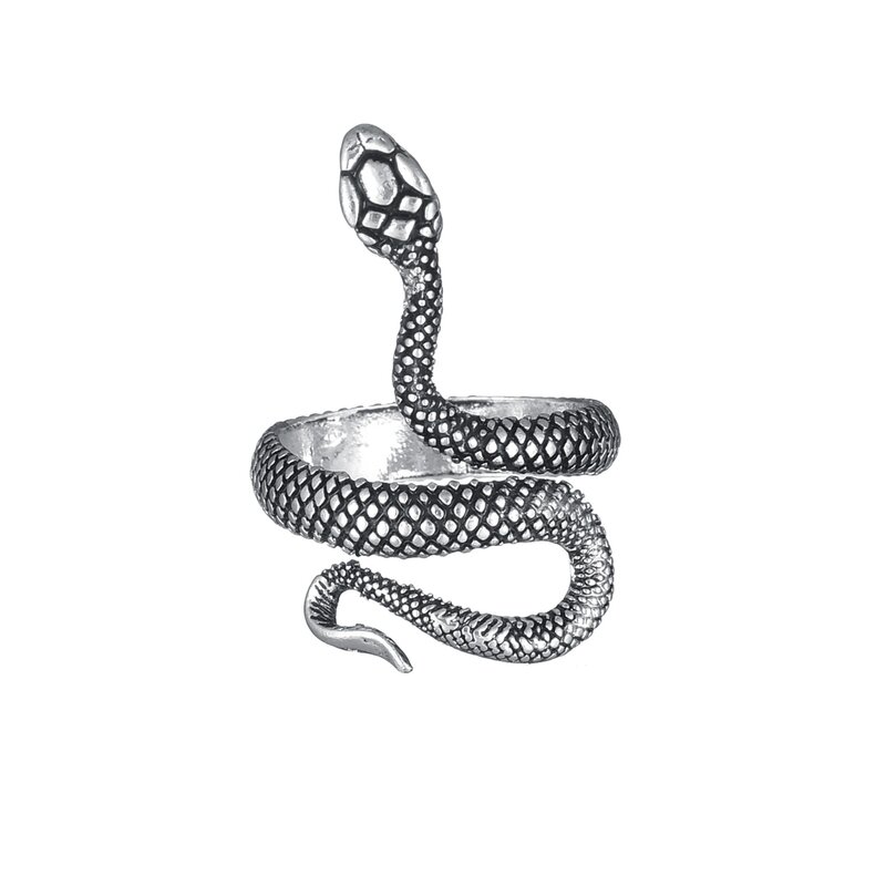 Anéis góticos retrô exagerados, formato de cobra do vento para mulheres anel de boate em forma de cobra, joia de tendência de estudante presente